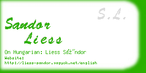 sandor liess business card